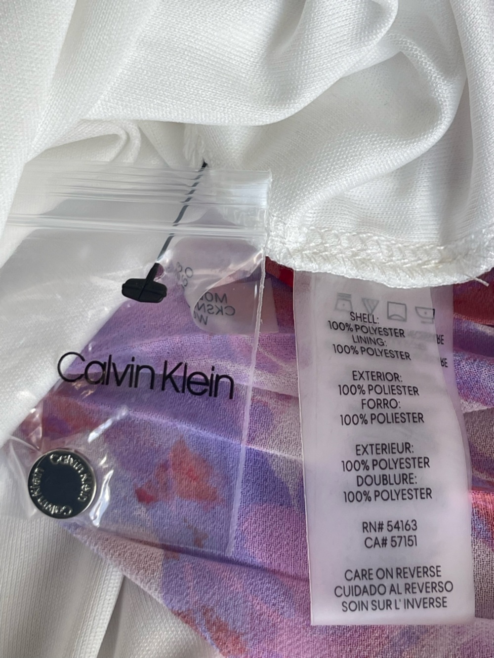 Calvin Klein Lavender Floral Pleated Midi Dress with Red Accents Size 10/12 NWOT - Picture 13 of 14